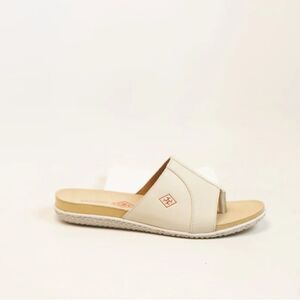 Quoddy Nina Leather Slide Sandals 10 NWOT Bone